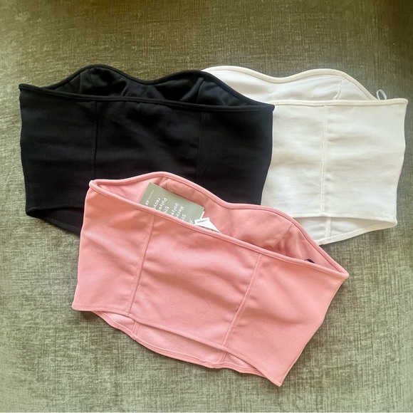 Bundle of 3 H&M Cropped Tube Tops - Size M - Picture 2 of 5